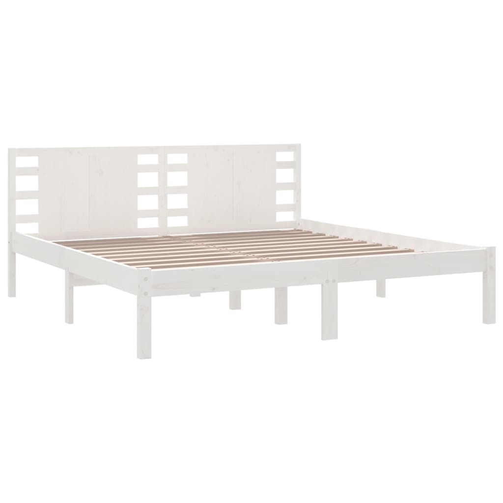 Estrutura de cama 200x200 cm pinho maciço branco