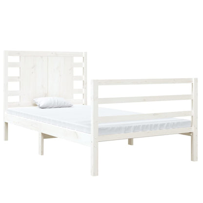 Estrutura cama solteiro 90x190 cm pinho maciço branco