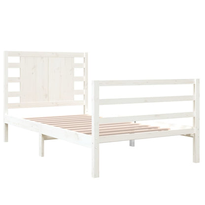 Estrutura cama solteiro 90x190 cm pinho maciço branco