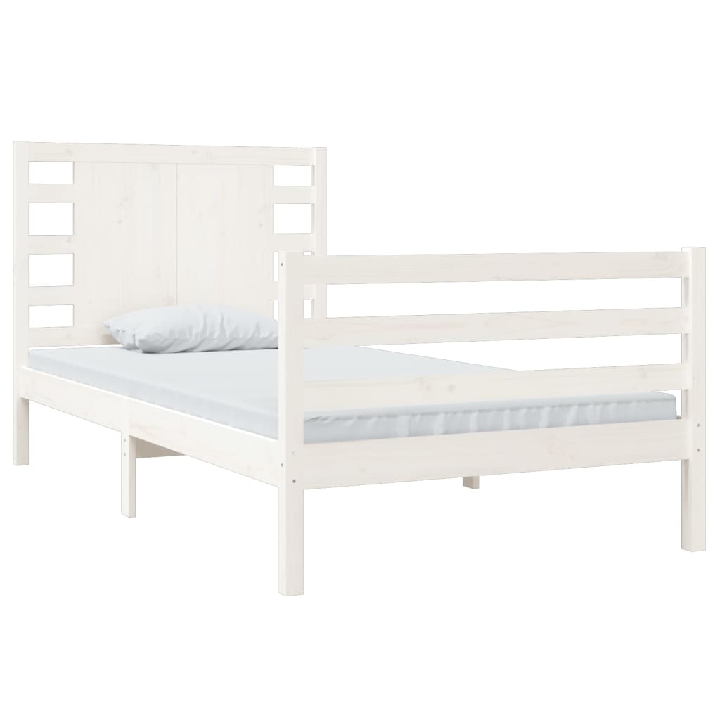 Estrutura de cama 90x200 cm madeira de pinho maciça branco