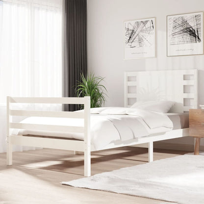 Estrutura de cama 90x200 cm madeira de pinho maciça branco