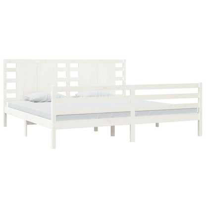 Estrutura de cama 200x200 cm madeira de pinho maciça branco