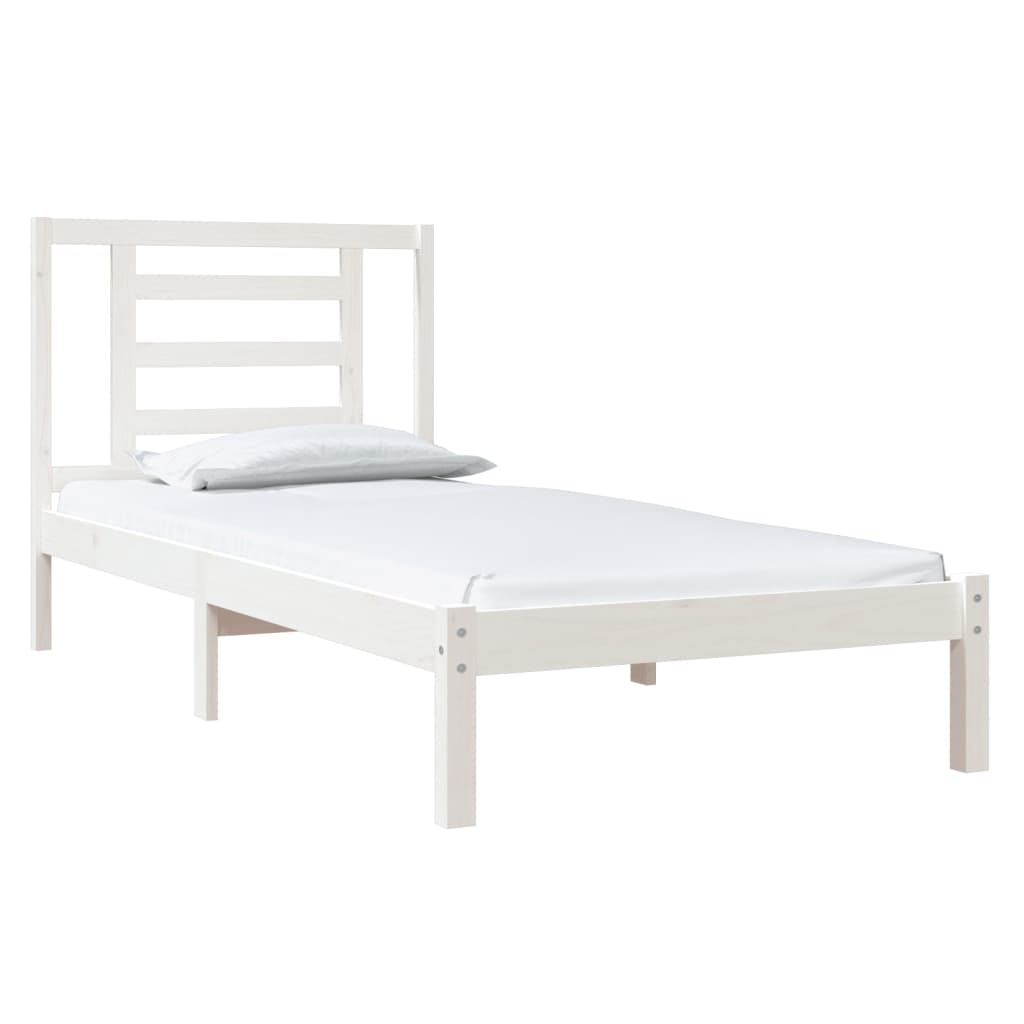 Estrutura cama solteiro 90x190 cm pinho maciço branco