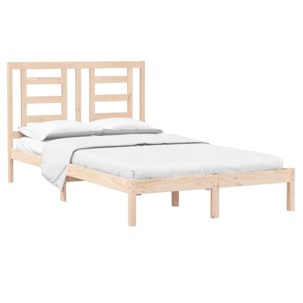 Estrutura de cama dupla pequena 4FT 120x190 cm madeira maciça