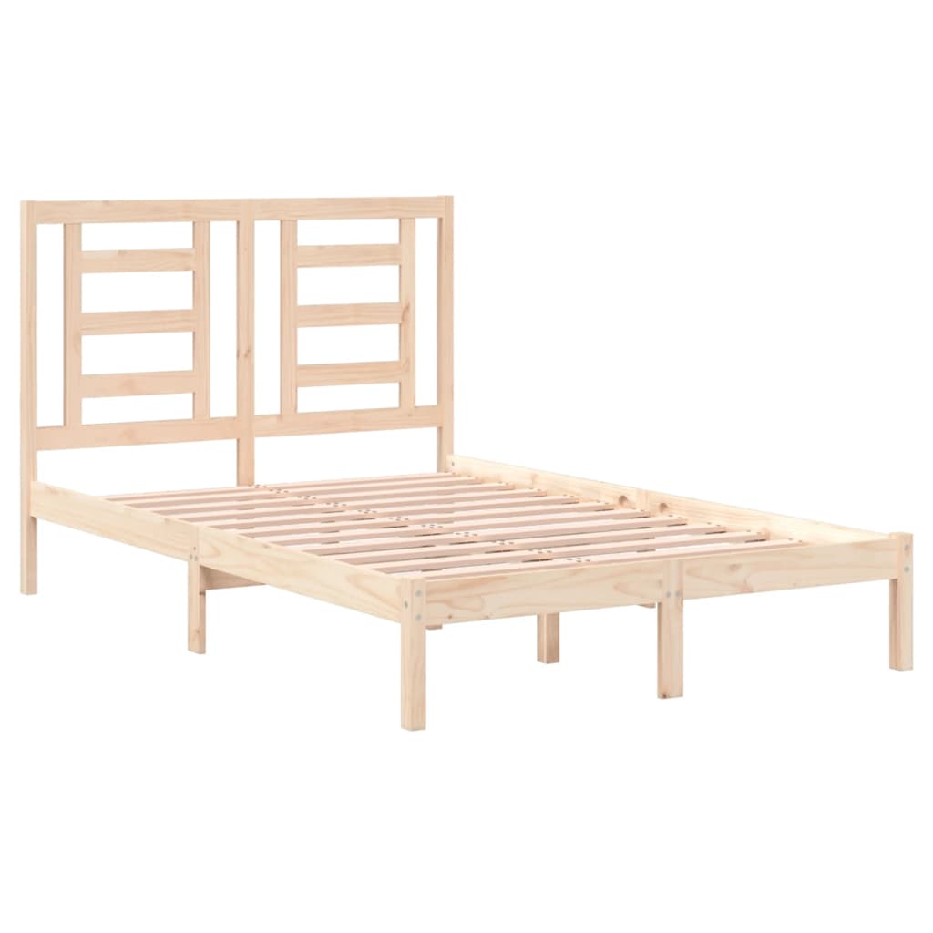 Estrutura de cama dupla pequena 4FT 120x190 cm madeira maciça