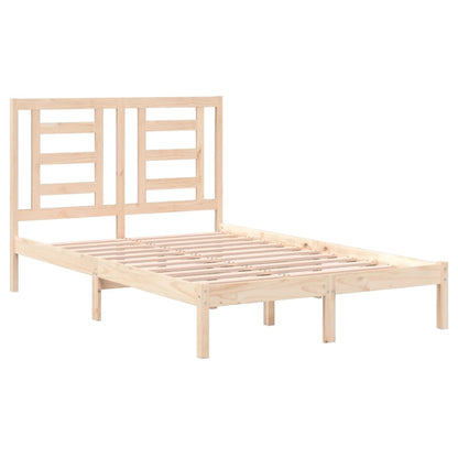 Estrutura de cama dupla pequena 4FT 120x190 cm madeira maciça