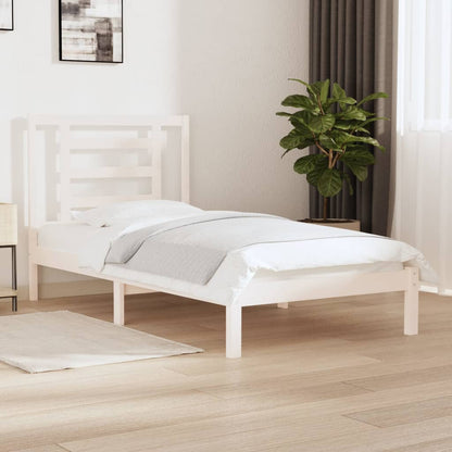 Estrutura de cama 90x200 cm pinho maciço branco