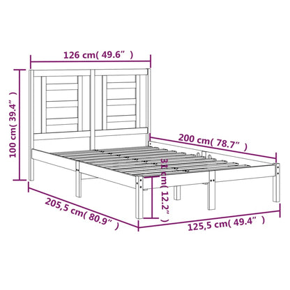 Estrutura de cama 120x200 cm pinho maciço branco