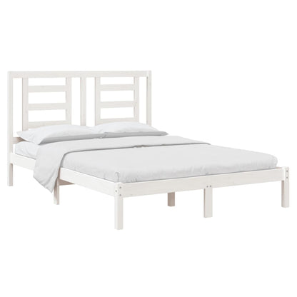 Estrutura de cama 5FT King 150x200 cm pinho maciço branco