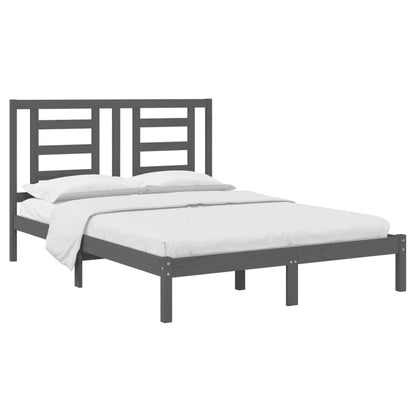 Estrutura de cama 5FT King 150x200 cm pinho maciço cinzento