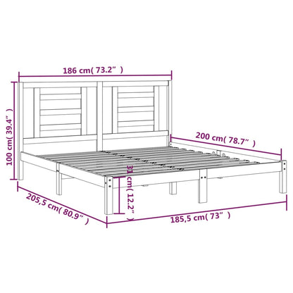 Estrutura de cama super king 180x200 cm madeira maciça