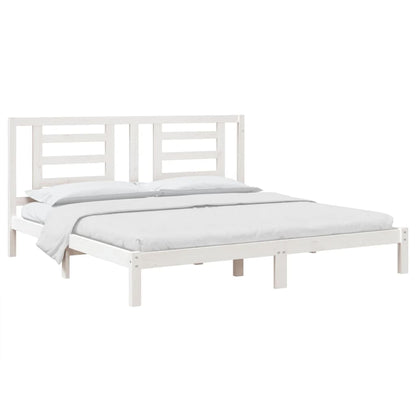 Estrutura de cama 200x200 cm pinho maciço branco