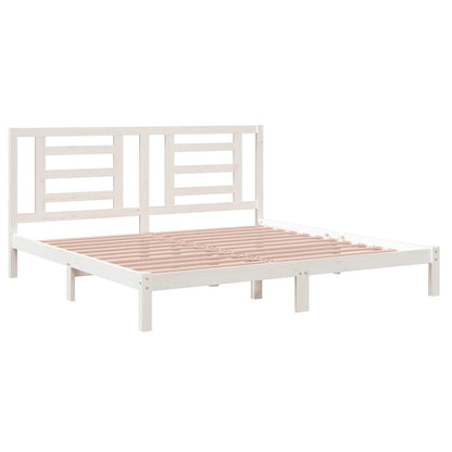 Estrutura de cama 200x200 cm pinho maciço branco