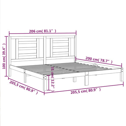 Estrutura de cama 200x200 cm pinho maciço branco