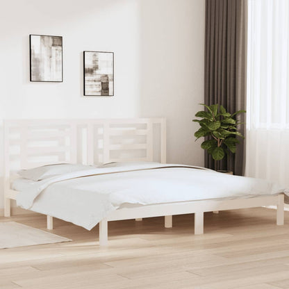 Estrutura de cama 200x200 cm pinho maciço branco