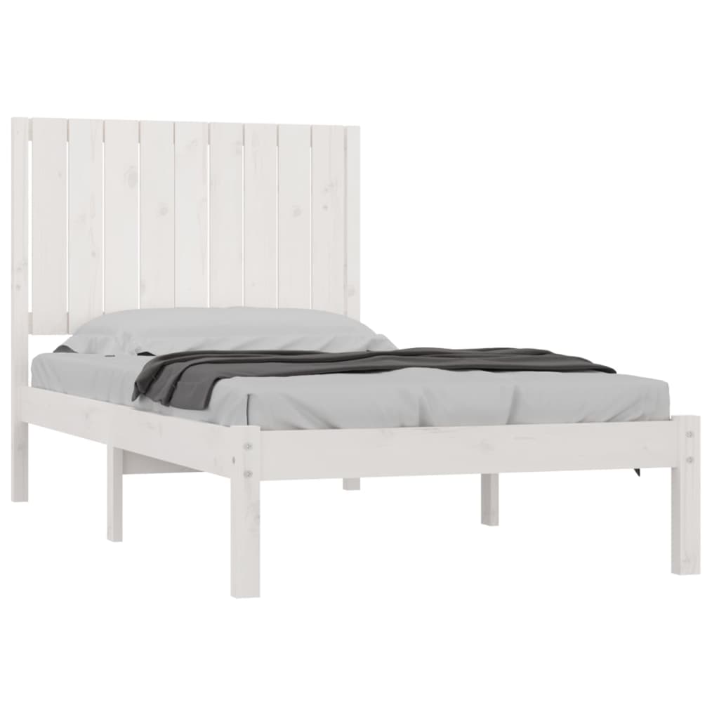 Estrutura de cama 90x200 cm pinho maciço branco