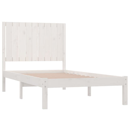 Estrutura de cama 90x200 cm pinho maciço branco