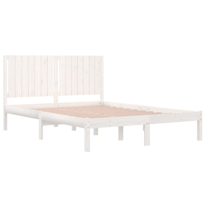 Estrutura de cama 160x200 cm madeira de pinho maciça branco