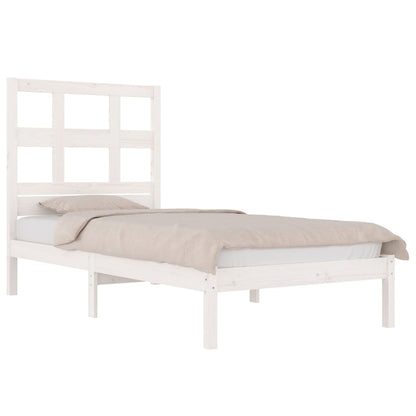 Estrutura cama solteiro 90x190 cm pinho maciço branco