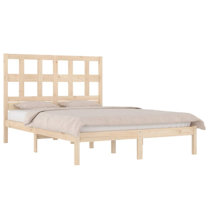 Estrutura de cama dupla 4FT6 135x190 cm madeira de pinho maciça