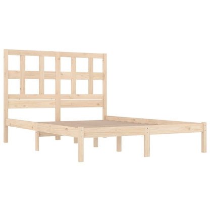 Estrutura de cama dupla 4FT6 135x190 cm madeira de pinho maciça