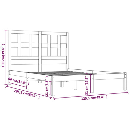 Estrutura de cama 120x200 cm pinho maciço branco