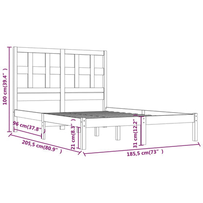 Estrutura de cama super king 180x200 cm madeira maciça preto