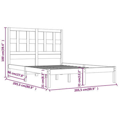 Estrutura de cama 200x200 cm pinho maciço branco