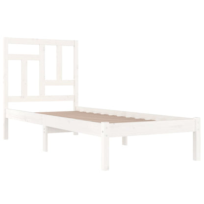 Estrutura cama solteiro 90x190 cm pinho maciço branco