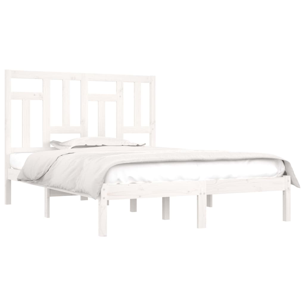 Estrutura de cama 120x200 cm pinho maciço branco