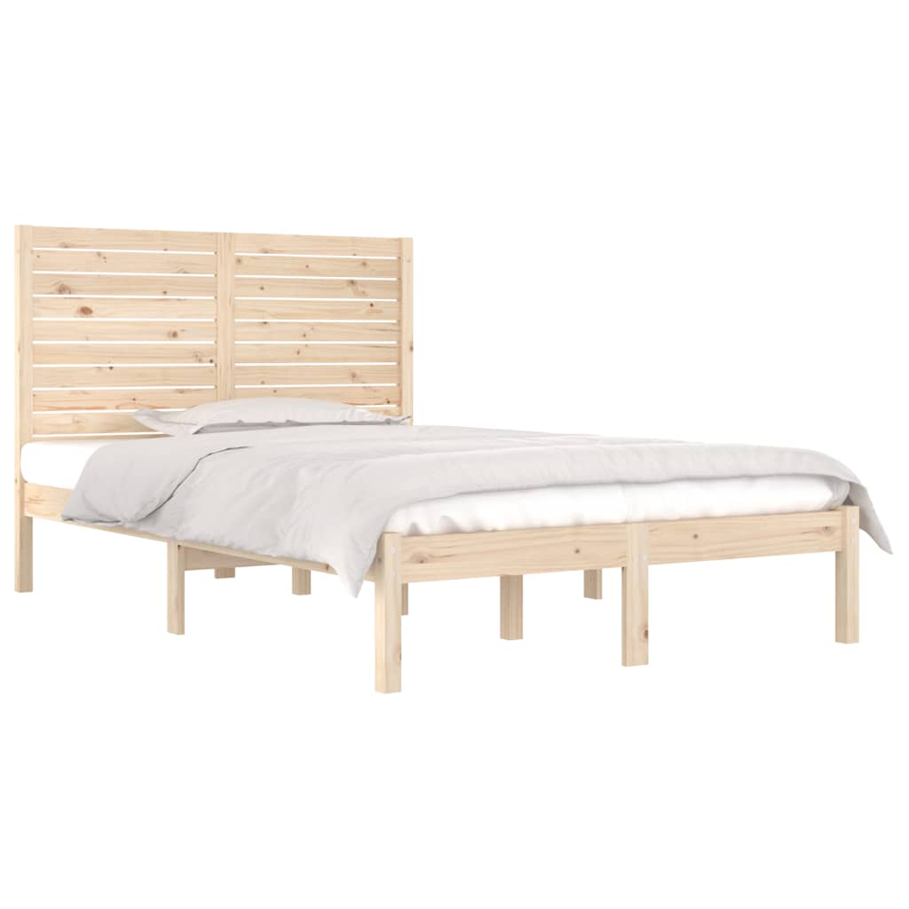 Estrutura de cama dupla pequena 4FT 120x190 cm madeira maciça