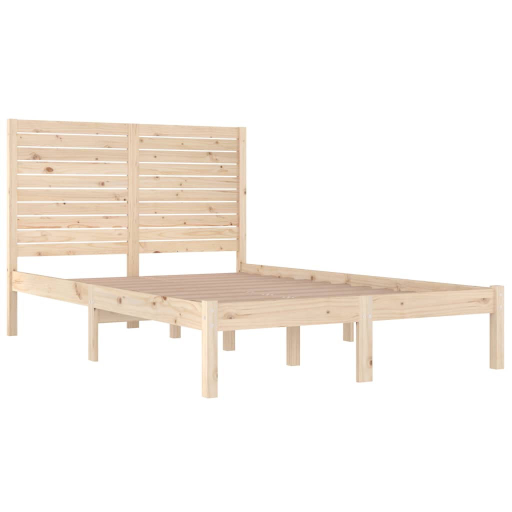 Estrutura de cama dupla pequena 4FT 120x190 cm madeira maciça