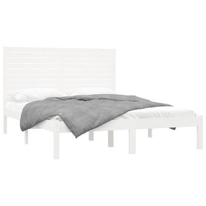 Estrutura de cama 120x200 cm madeira maciça branco