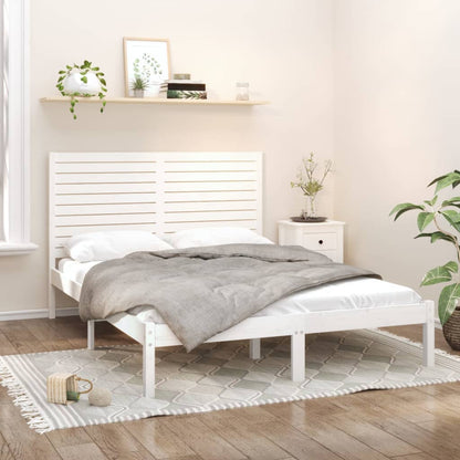 Estrutura de cama 120x200 cm madeira maciça branco