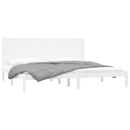 Estrutura de cama 200x200 cm madeira maciça branco