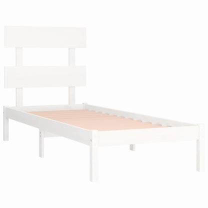 Estrutura de cama 90x200 cm madeira maciça branco