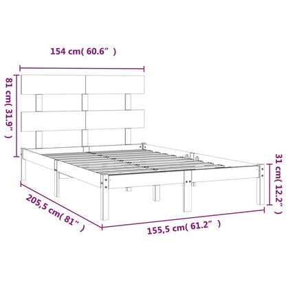 Estrutura de cama king 150x200 cm madeira maciça