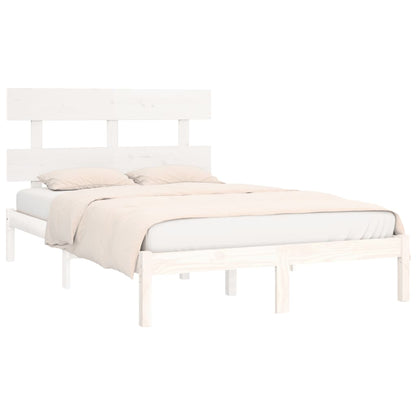 Estrutura de cama super king 180x200 cm madeira maciça branco