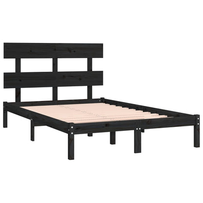 Estrutura de cama super king 180x200 cm madeira maciça preto