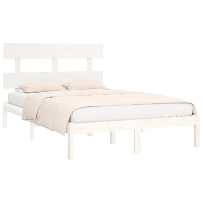 Estrutura de cama 200x200 cm madeira maciça branco