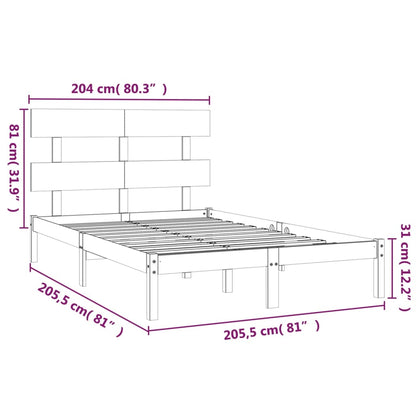 Estrutura de cama 200x200 cm madeira maciça branco