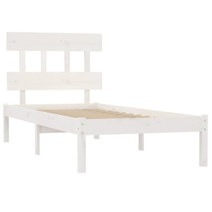 Estrutura cama de solteiro 90x190 cm madeira maciça branco