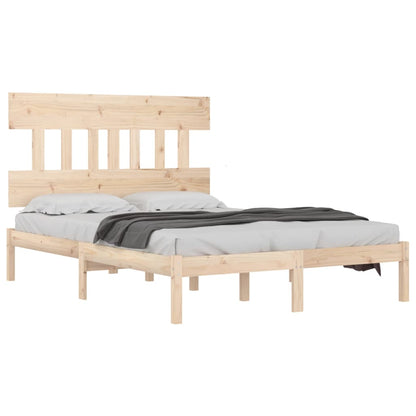 Estrutura de cama dupla pequena 4FT 120x190 cm madeira maciça