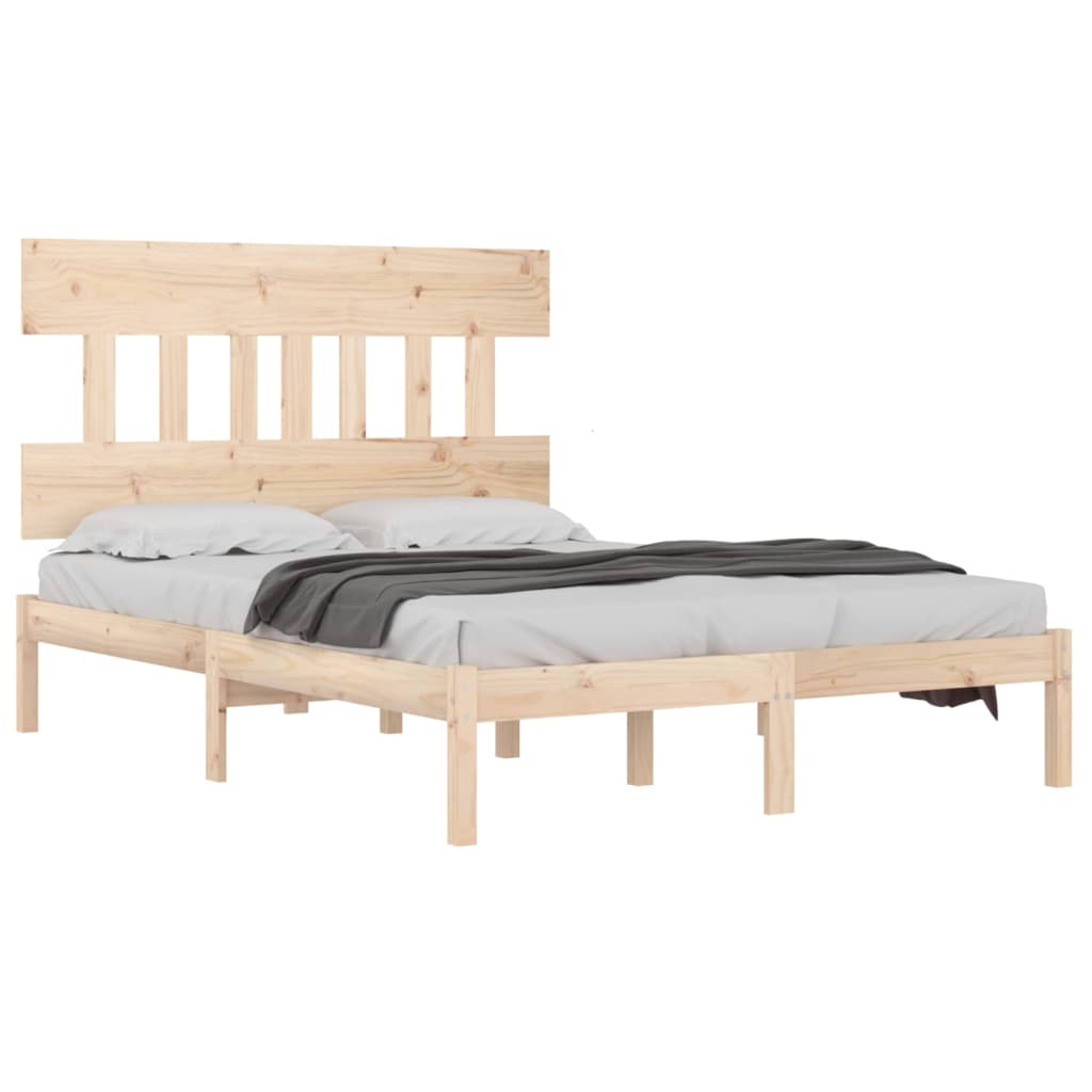 Estrutura de cama dupla 135x190 cm madeira maciça