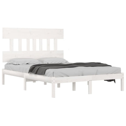 Estrutura de cama 160x200 cm madeira maciça branco