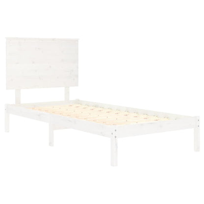 Estrutura cama de solteiro 90x190 cm madeira maciça branco