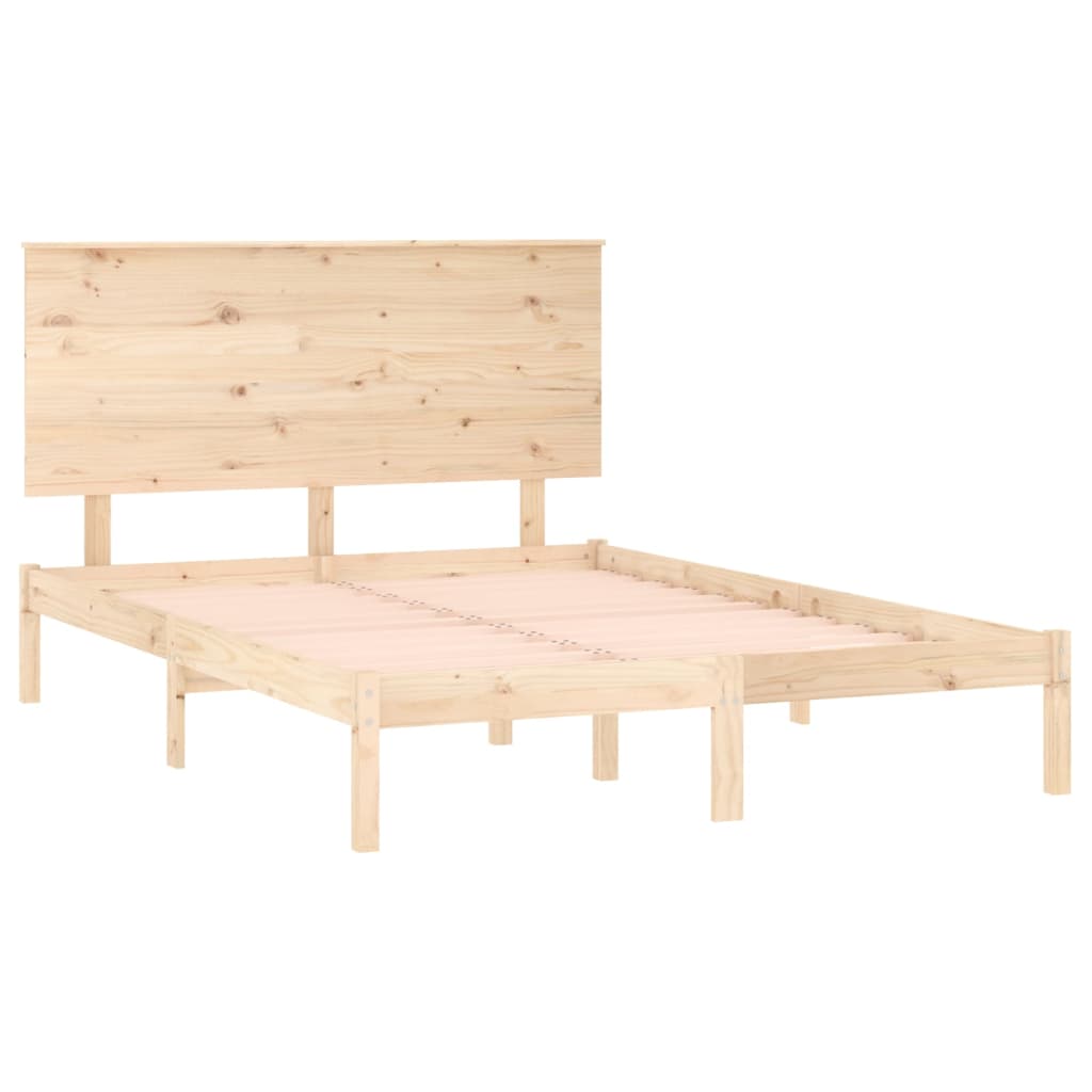 Estrutura de cama dupla pequena 4FT 120x190 cm madeira maciça