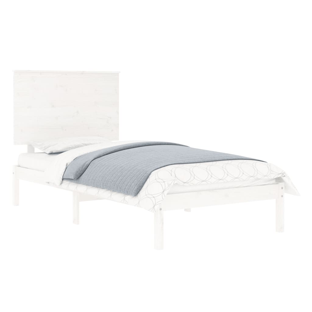 Estrutura de cama 90x200 cm pinho maciço branco