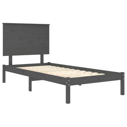 Estrutura cama solteiro 90x200 cm pinho maciço cinzento