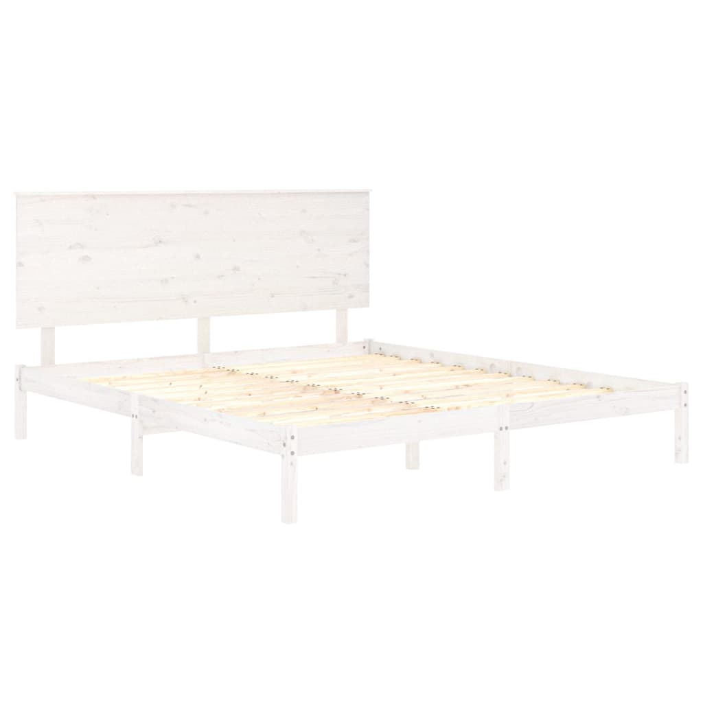 Estrutura de cama 160x200 cm madeira de pinho maciça branco